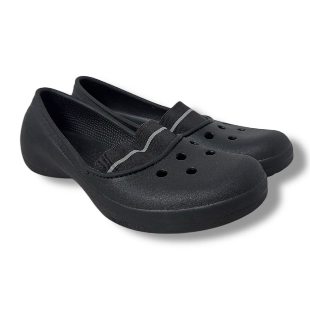 Crocs Black Juneau Comfort Shoe Flats Slip On Lightweight Casual Everyday